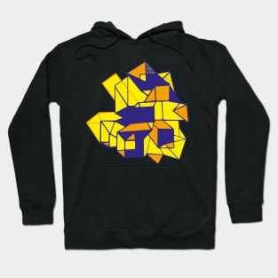 Geometric pattern pop art abstract blue yellow Hoodie